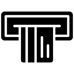 
Cash withdrawal icon in editable style, banknote with cash machine 
