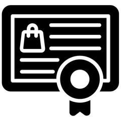 
Shopping certificate icon in editable style 
