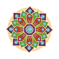 navratri mandala with gems decoration hindu icon