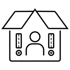 Stay Home Icons set. Collection of linear simple web icons such as Work from Home, Stay Home, Virus Protection, Isolation, Sports and Hobbies, Covid-19, CORONAVIRUS, Family at Home, Quarantine and