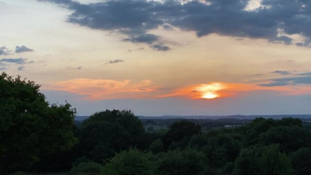 wonderful sunset over the trees