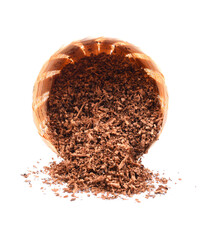 Wood Sawdust on white background