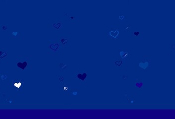 Light BLUE vector backdrop with sweet hearts.