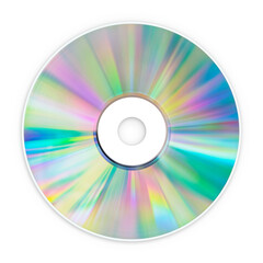 CD Compact Disk, DVD, Blu-ray, for Music, Movies and Data, close up, isolated on a white...