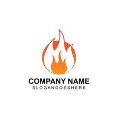 Fire flame logo Template vector, for logo Oil, gas and energy