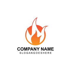 Fire flame logo Template vector, for logo Oil, gas and energy