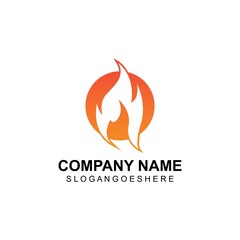 Fire flame logo Template vector, for logo Oil, gas and energy