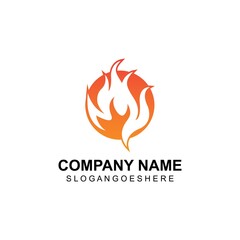 Fire flame logo Template vector, for logo Oil, gas and energy