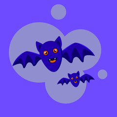 Little bat halloween ilustration