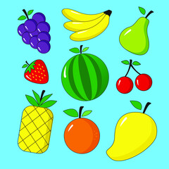 fruit set ilustration