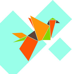 origami bird illustration 