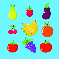 fruit set illustration 