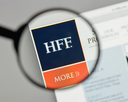 Milan, Italy - August 10, 2017: HFF logo on the website homepage.
