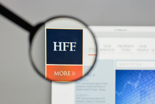 Milan, Italy - August 10, 2017: HFF logo on the website homepage.