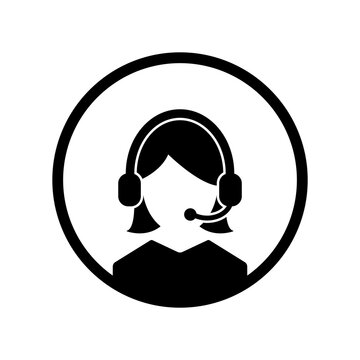 Female Customer Service Icon Vector