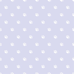 Cute simple seamless pattern with paw prints. Great for baby fabric, textile, nursery wallpaper. Childish vector background. Pastel Colors.