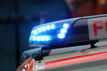 Rescue ambulance with alarm lights