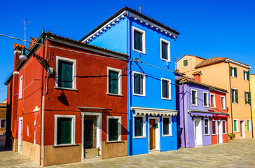 famous old town of Burano near Venice