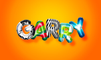 Garry male name, colorful letter balloons background