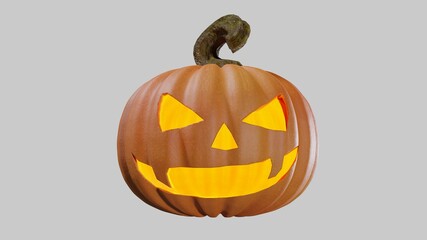 Carved Halloween pumpkin at home Jack o lantern 3d illustration rendering