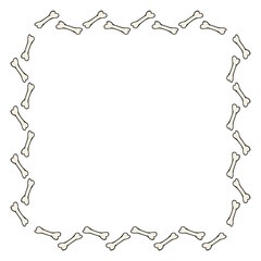 Square frame with little bones. Vector image.
