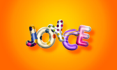 Joyce female name, colorful letter balloons background