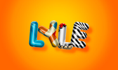 Lyle male name, colorful letter balloons background