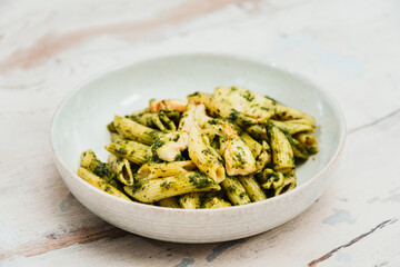 Penne with Chicken and Pesto Sauce