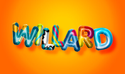 Willard male name, colorful letter balloons background