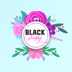 Black friday, floral banner