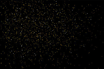 Falling glitter gold particles sparkles. Golden sparkling magical dust.