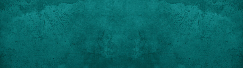 Fototapeta na wymiar Dark turquoise green stone concrete paper texture background panorama banner long, with space for text