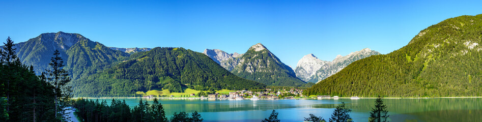 Naklejka na ściany i meble landscape near pertisau at the achensee lake in austria