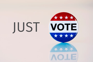 text just vote, and badge for the US election