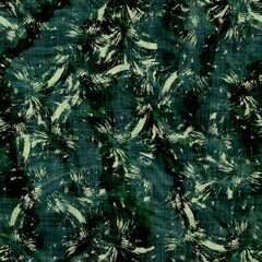 Green tropical palm tree leaves seamless pattern. High quality illustration. Vivid, detailed, and highly textured graphic design. Trendy jungle foliage for fabric or repeat surface design.