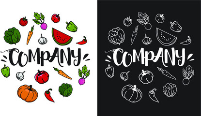 spices logo ,set of labels for food