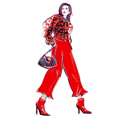 fashion woman on white background