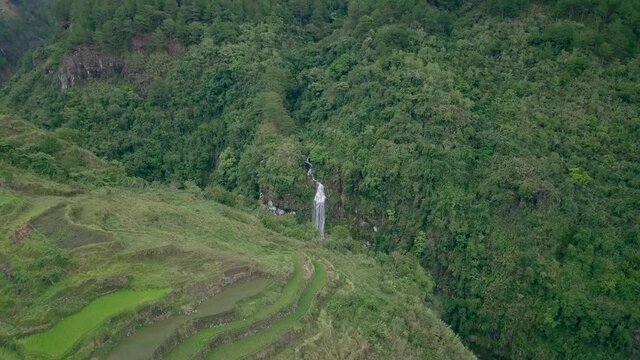Bomod-Ok Falls Sagada Drone Reveal Shot Above