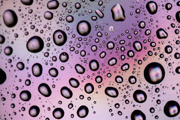 Macro water droplets with colour backgrounds 