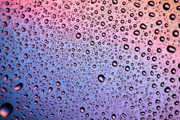 Macro water droplets with colour backgrounds 