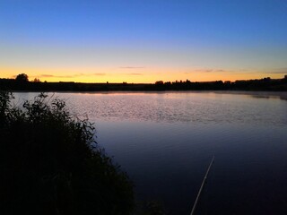 sunset over the river