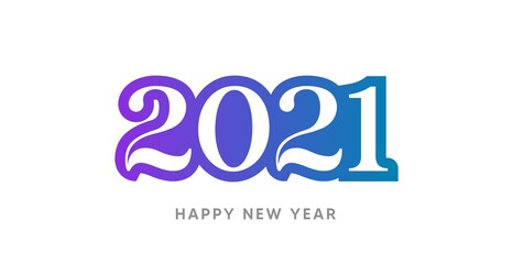 Happy new year 2021 logo text design 