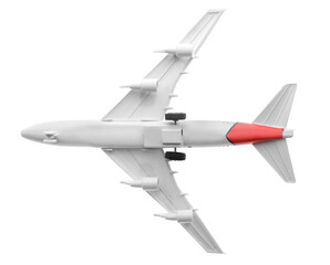 Toy airplane isolated on white. Travel concept