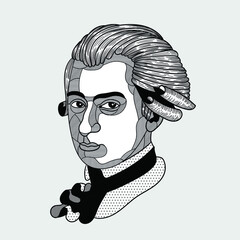 Wolfgang Amadeus Mozart. - obrazy, fototapety, plakaty