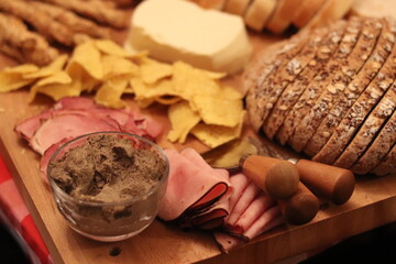 Savoury,bread,cheese,meat  party platter
