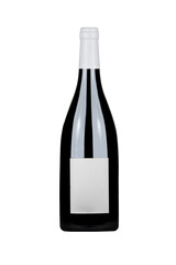 front view wine bottle isolated white background