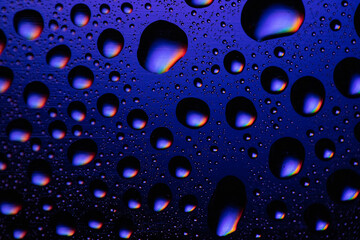 Macro water droplets with colour backgrounds 
