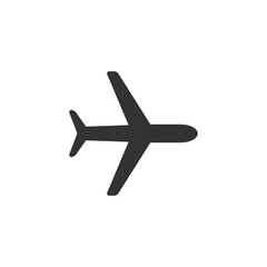 Plane icon. Airplane black outline isolated vector illustration isolated on white.