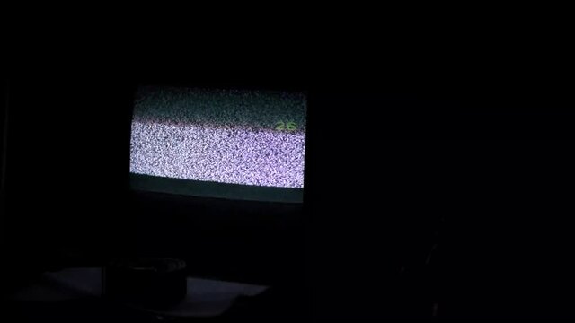 Old Television Starting a Static Noise