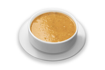 top view  soup isolated white background